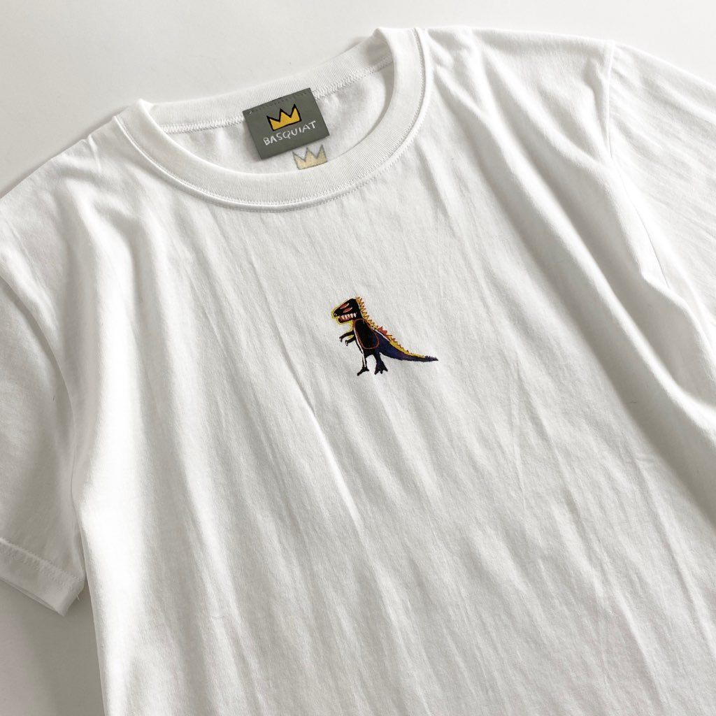 57-2b13 《美品》 BASQUIAT バスキア 00’s デッドストック 展覧会限定 アートTシャツ ホワイト 日本製 ジャン=ミシェル バスキア カットソー TEE 絵画