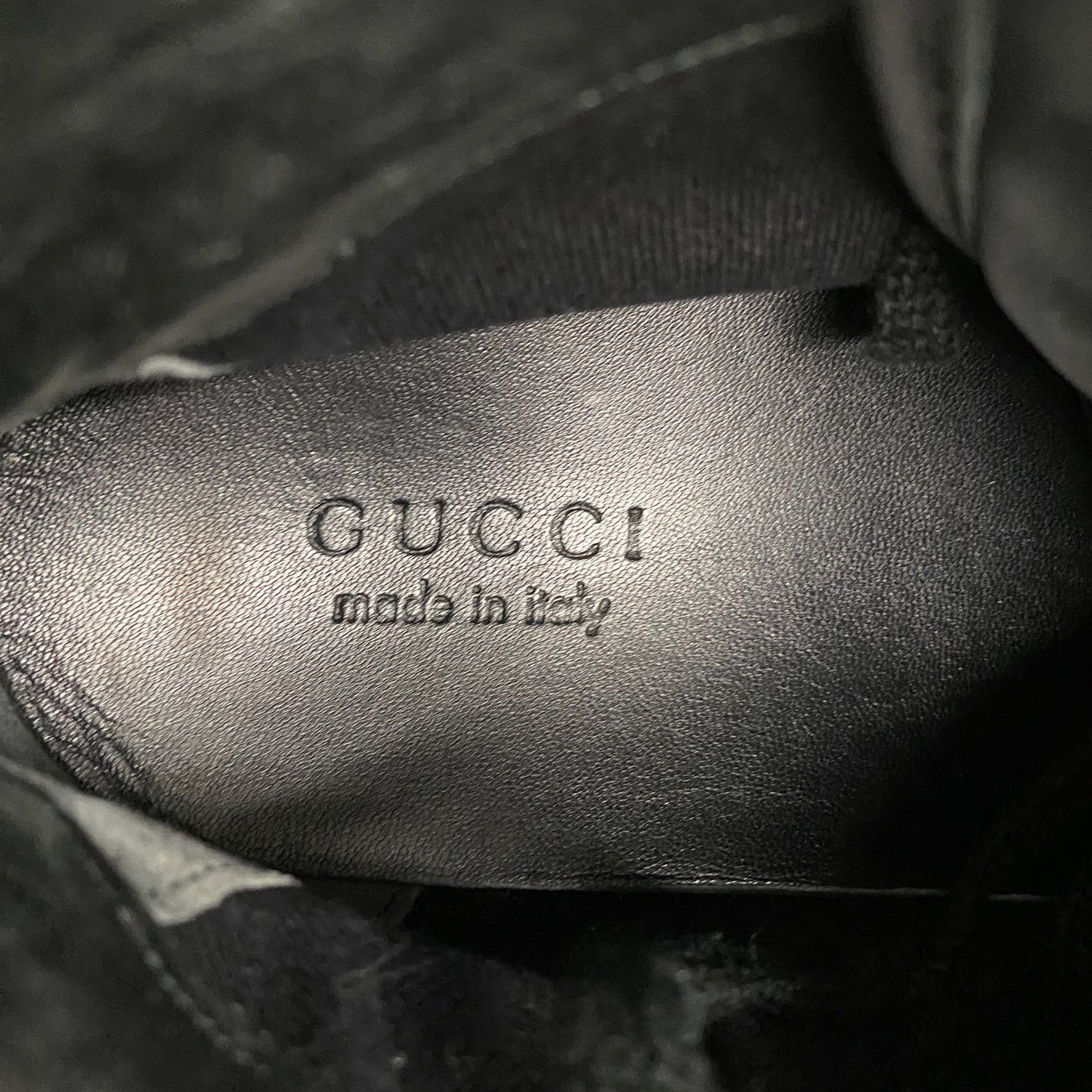 2k14《イタリア製》GUCCI グッチ 希少 スティングレイ ハイカットスニーカー レザースニーカー 9 1/2(日本サイズ28.5cm相当) ブラック