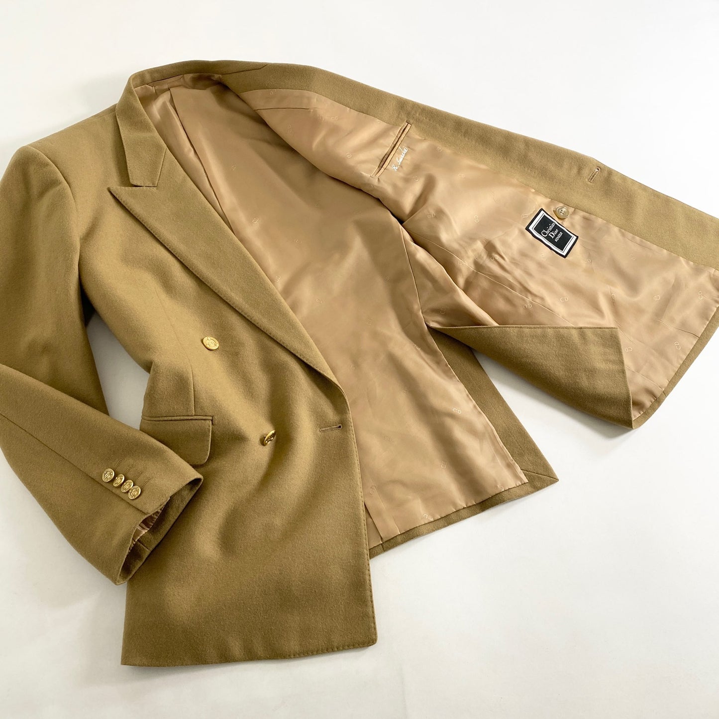 72L5《美品》Christian Dior クリスチャンディオール CDロゴボタン ダブルブレスト テーラードジャケット ブレザー AB-7(L相当) ヴィンテージ ゴールドボタン メンズ