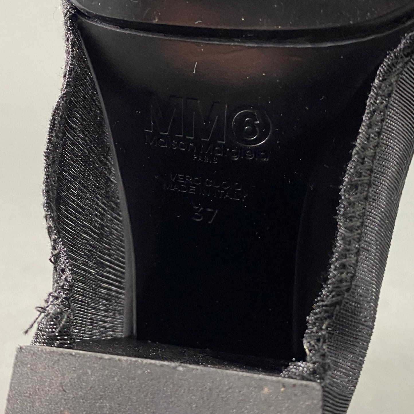 4L22《伊製》Maison Margiela MM6 エムエムシックス ニットブーツ パワーネット ミドルブーツ 37 ブラック レディース