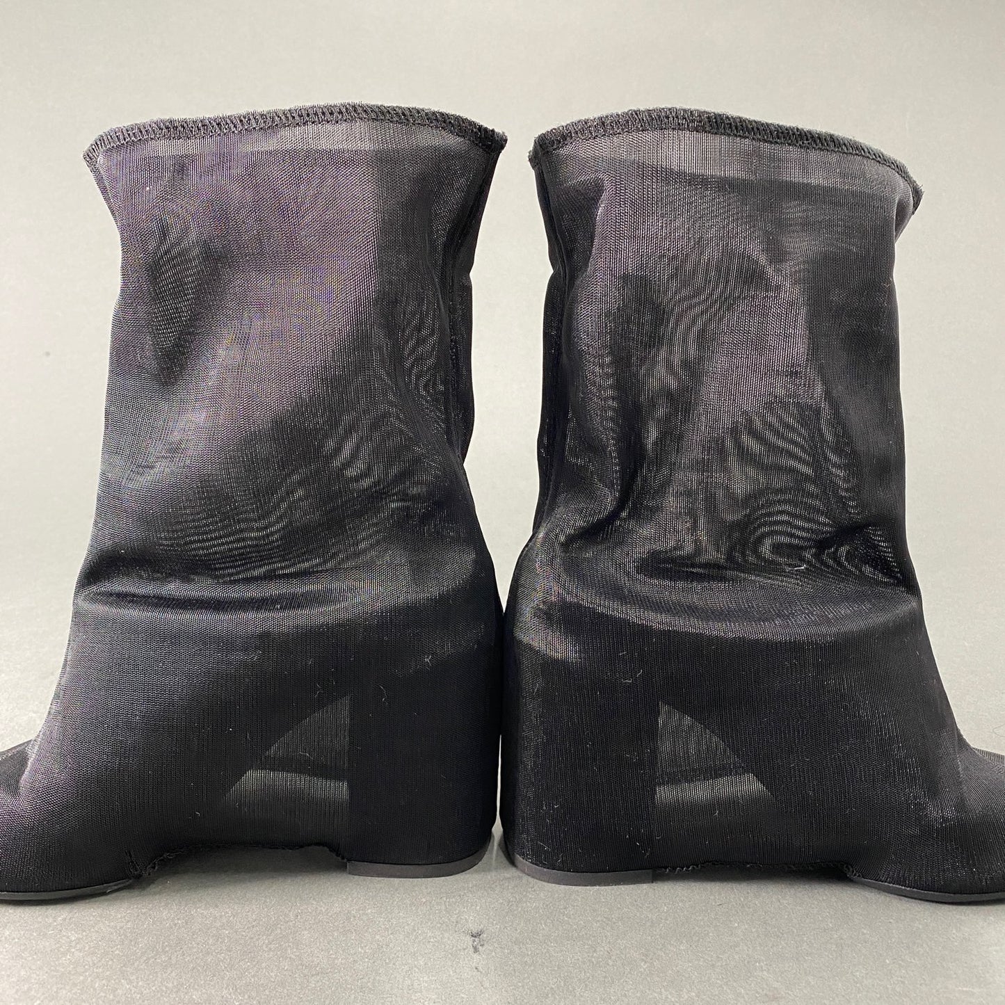 4L22《伊製》Maison Margiela MM6 エムエムシックス ニットブーツ パワーネット ミドルブーツ 37 ブラック レディース
