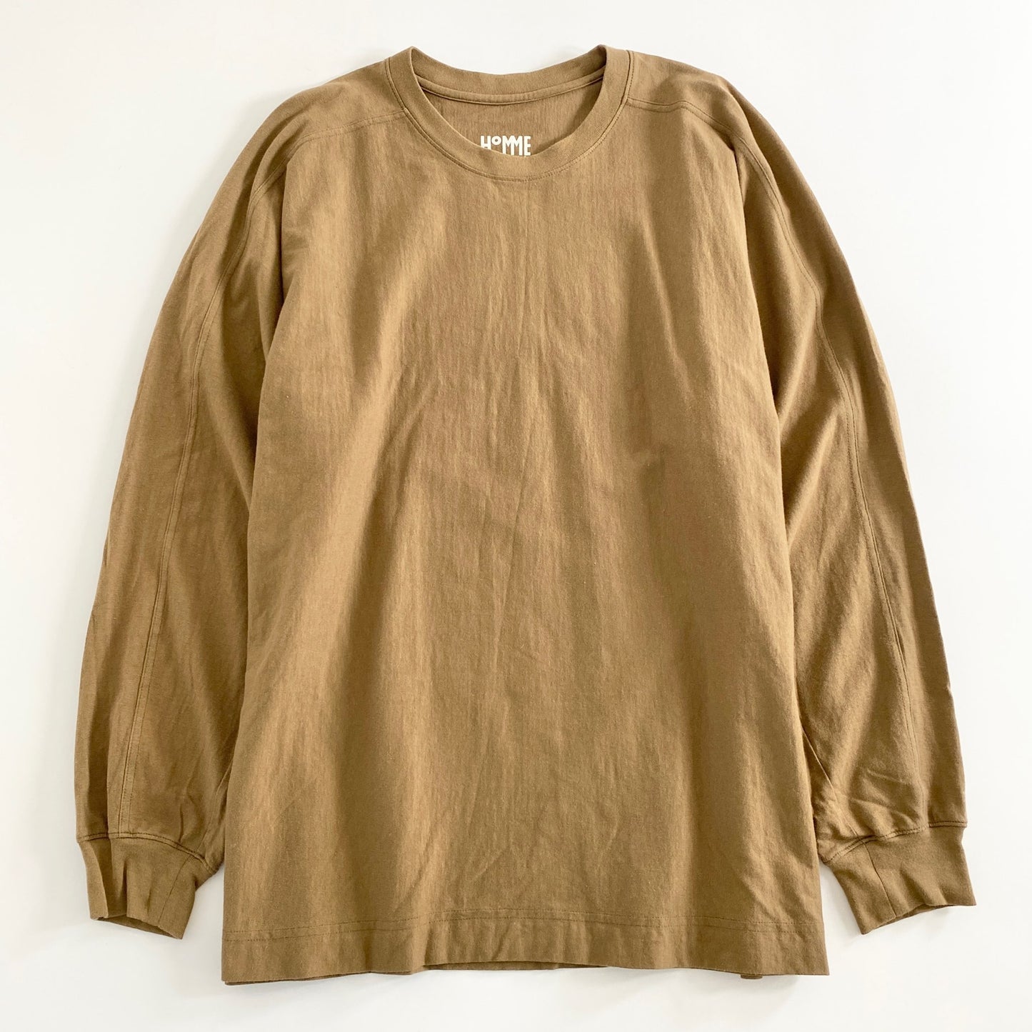 12a21 日本製 HOMME PLISSE ISSEY MIYAKE オムプリッセ イッセイミヤケ ロンT ロングスリーブカットソー 2 ブラウン 長袖 無地 コットン100%