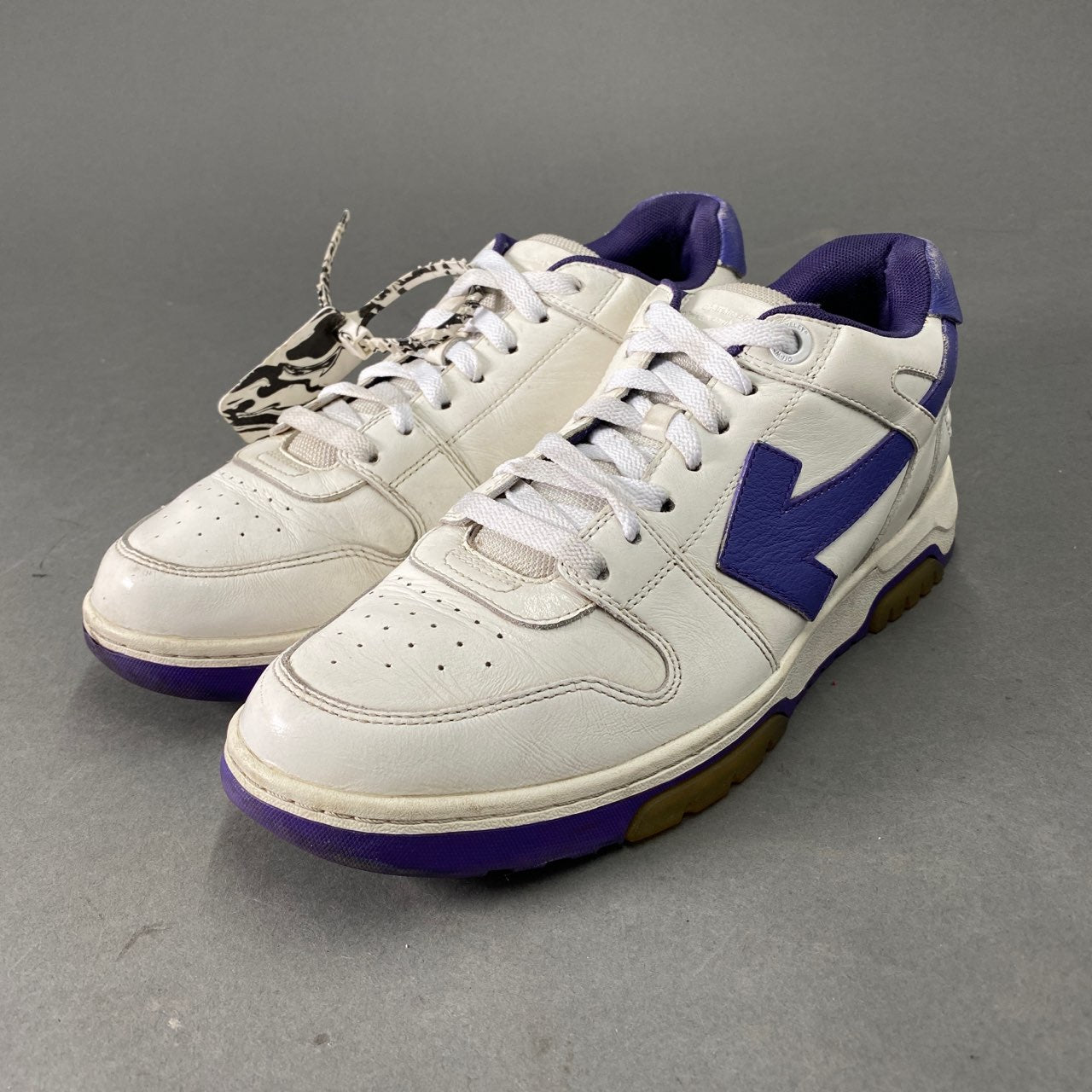 1L5 Off-White オフホワイト 43(27.5cm相当) out of white ホワイト×パープル レザースニーカー メンズ