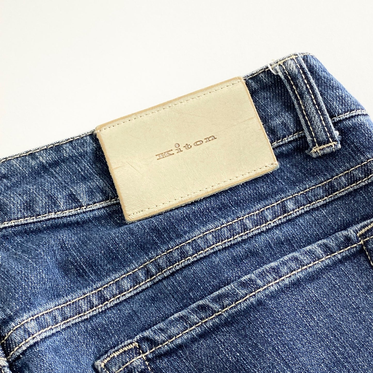 25A26 イタリア製 Kiton NAPOLI キートン ナポリ コットンストレッチ デニムパンツ ジーパン 42 インディゴブルー レディース 女性用