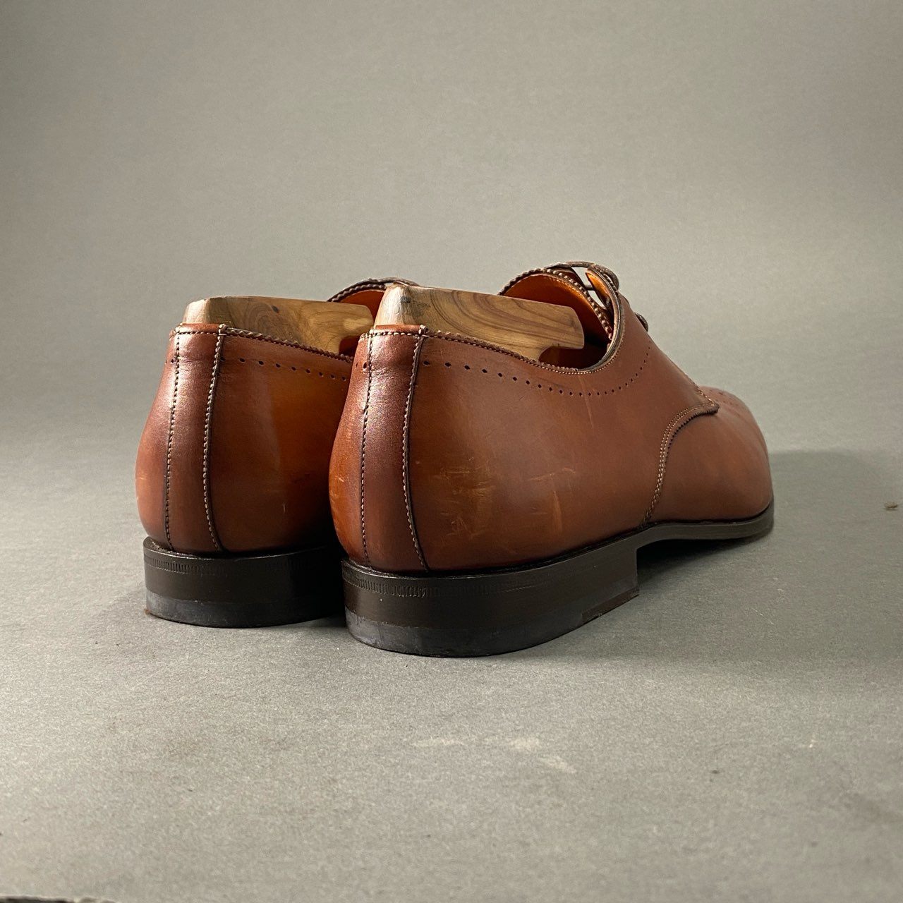 3c1 Santoni サントーニ イタリア製 ドレスシューズ ビジネス フォーマル 革靴 6 1/2 ブラウン レザー MADE IN ITALY