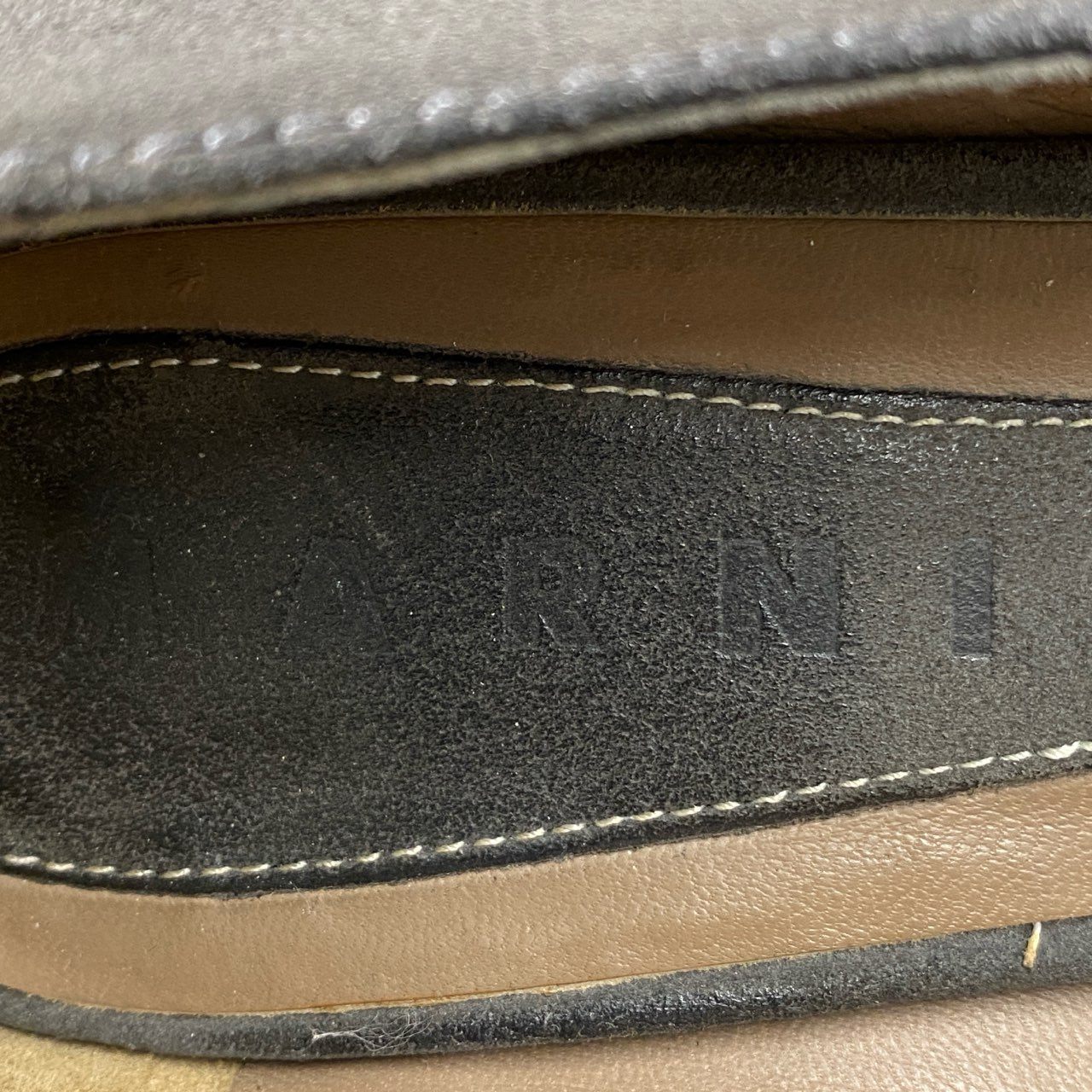 5c3 MARNI マルニ スエードレザー パンプス 35 グレー ブラウン シューズ イタリア製 SHOES MADE IN ITALY 冬