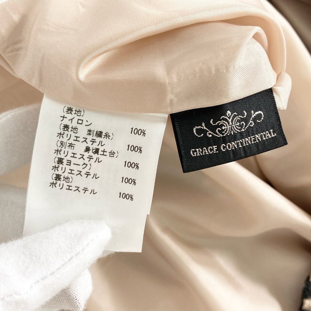 69c10 《極美品》 定価¥42,900 GRACE CONTINENTAL グレースコンチネンタル スパンフラワー タイトドレス 36 ブラック ワンピース パーティ タグ付き