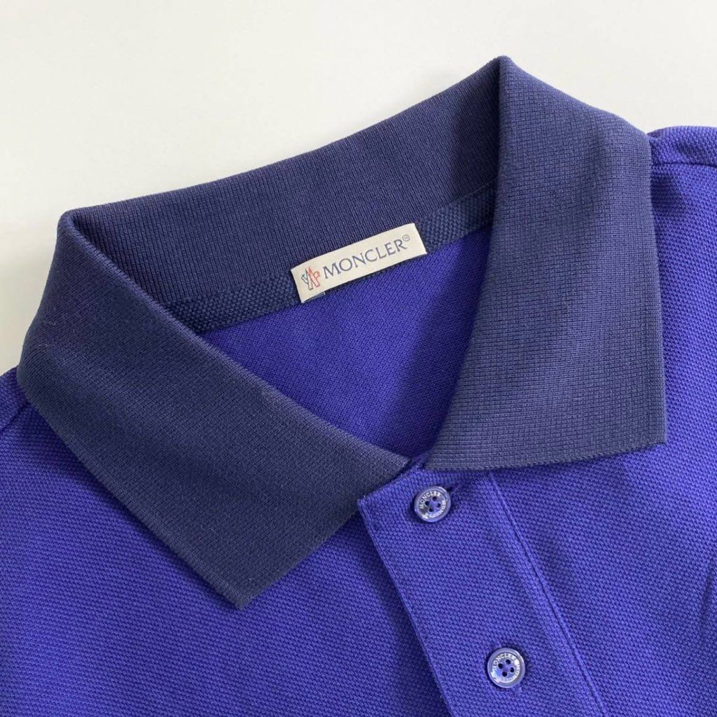 6e19-12 未使用タグ付☆MONCLER モンクレール ロゴワッペンポロシャツ サイズS ネイビー MAGLIA POLO MANICA マリアポロマニカ メンズ 夏