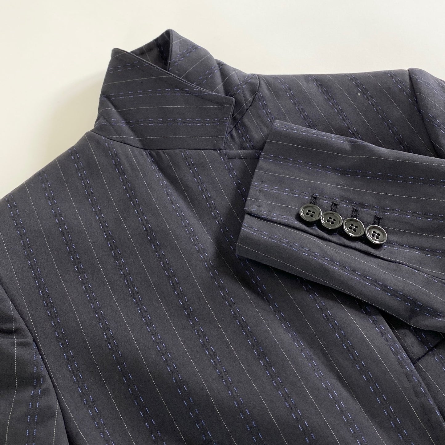 27a18 イタリア製 DOLCE&GABBANA ドルチェ&ガッバーナ テーラードジャケット 36 ブラック ストライプ スーツジャケット フォーマル 上着