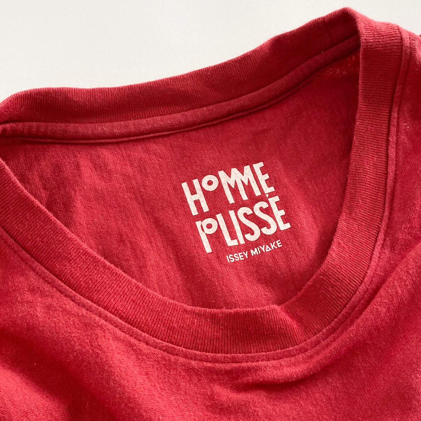 39a21 HOMME PLISSE ISSEY MIYAKE オムプリッセ イッセイミヤケ 日本製 ワイドシルエット カットソー 半袖 Tシャツ クルーネック HP12JK309 2 レッド コットン100% MADE IN JAPAN