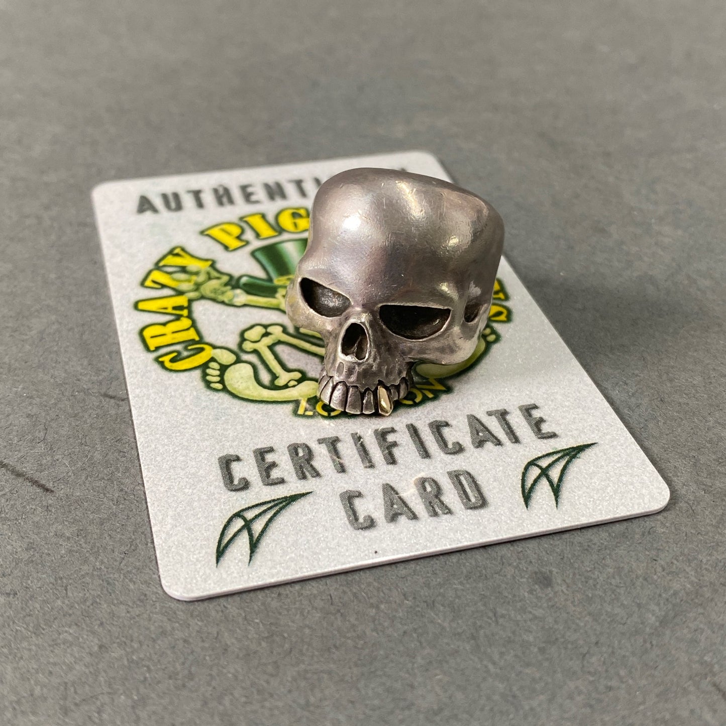 k7 CRAZY PIG DESIGNS クレイジーピッグ Evil Skull Ring K18 Fang エビルスカル シルバーリング #27 18号 シルバー SV925 K18