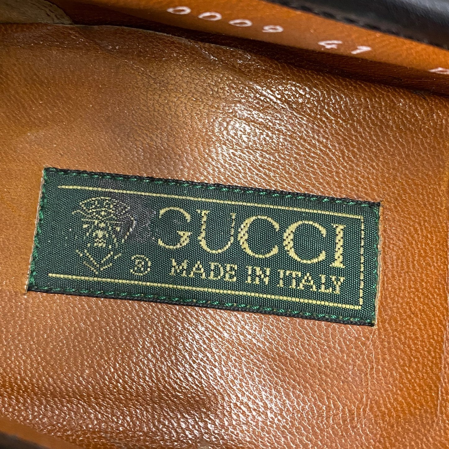 1L22《伊製》GUCCI グッチ 本クロコ クロコダイルレザー ホールビットローファー 革靴 41D ブラック メンズ