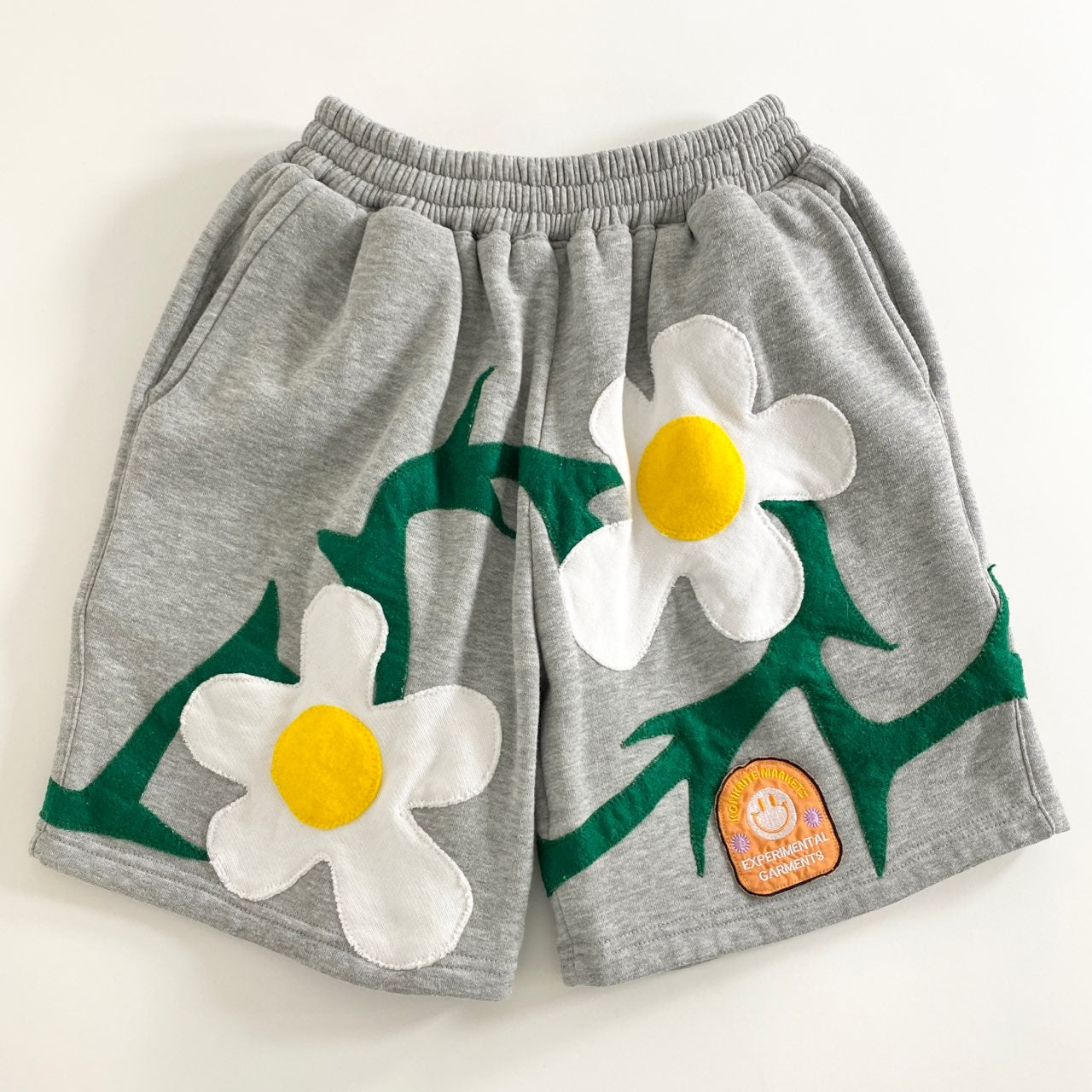 24M5 《美品》 KONKRITE FLEA MARKET コンクリートフリーマーケット リメイク スウェットショートパンツ M グレー ショーツ 古着 ショーツ 夏