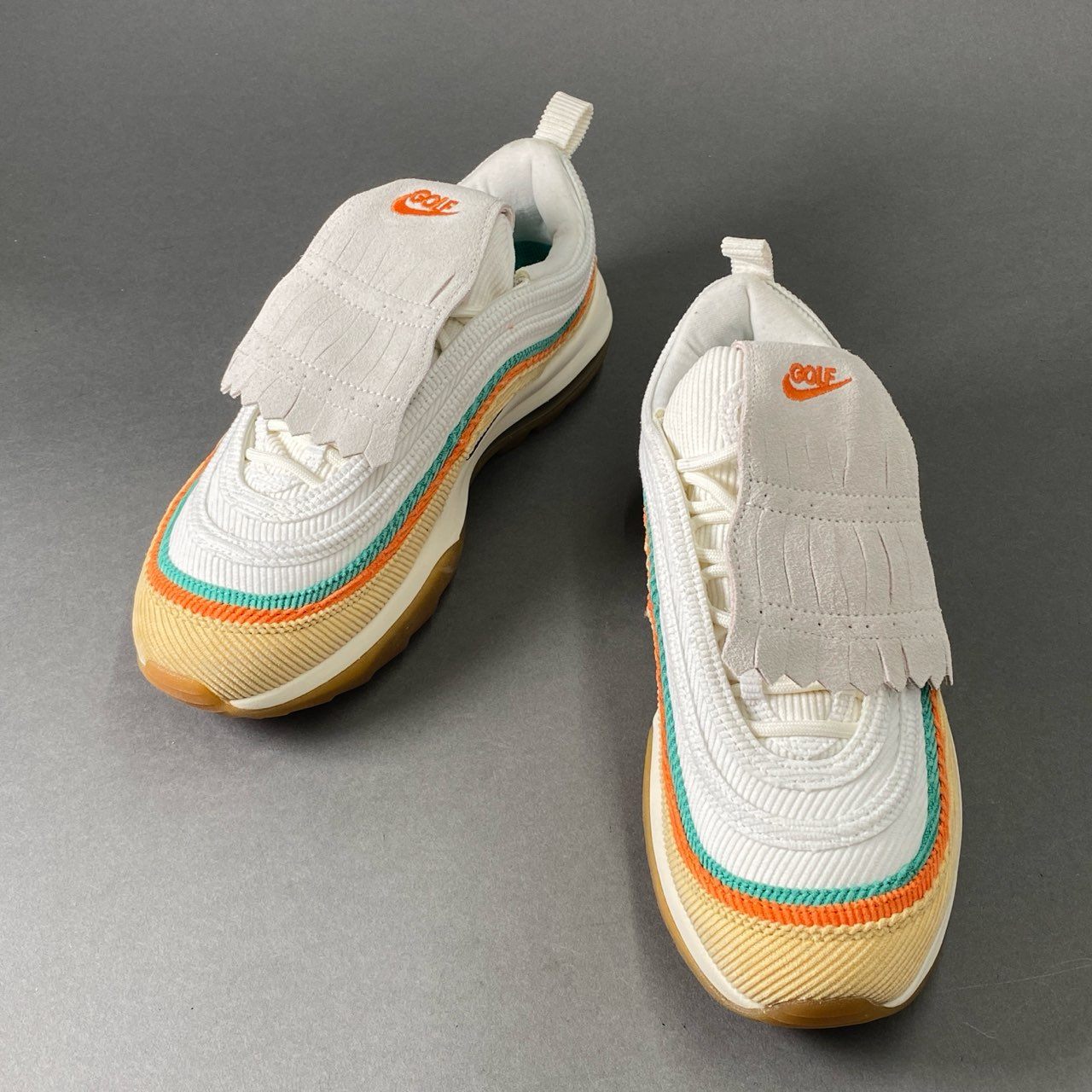 5c8 《美品》 NIKE ナイキ CJ0563-200 AIR MAX 97 GOLF NRG エアマックス97 ゴルフ 26cm ホワイト グリーン ベージュ オレンジ