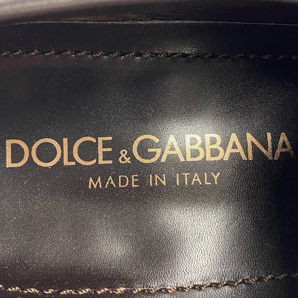 1b27 定価¥63,000 DOLCE&GABBANA ドルチェアンドガッバーナ パイソンレザー ローファー ドレスシューズ 6 1/2 スカイグレイ グレー D&G ドルガバ