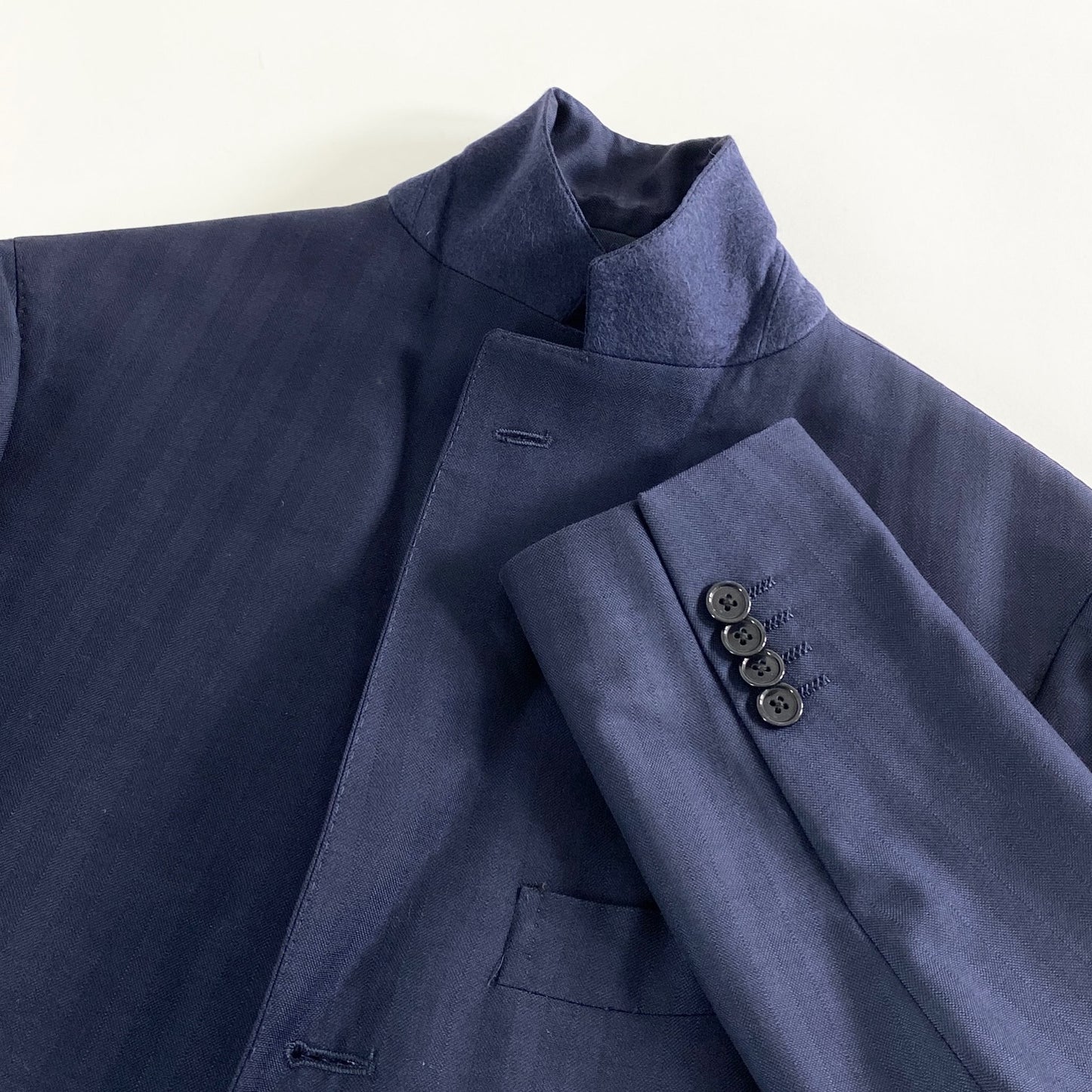 27A26 イタリア製 LARDINI ラルディーニ シングルスーツ セットアップ ストライプスーツ ビジネス JG32801AQ 46 ネイビー ストライプ ウール100% メンズ 男性用