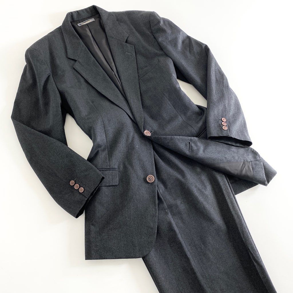 46b11 ISSEY MIYAKE イッセイミヤケ 80’s 一筆タグ スーツ セットアップ フォーマル ビジネス XL グレー 日本製 SETUP
