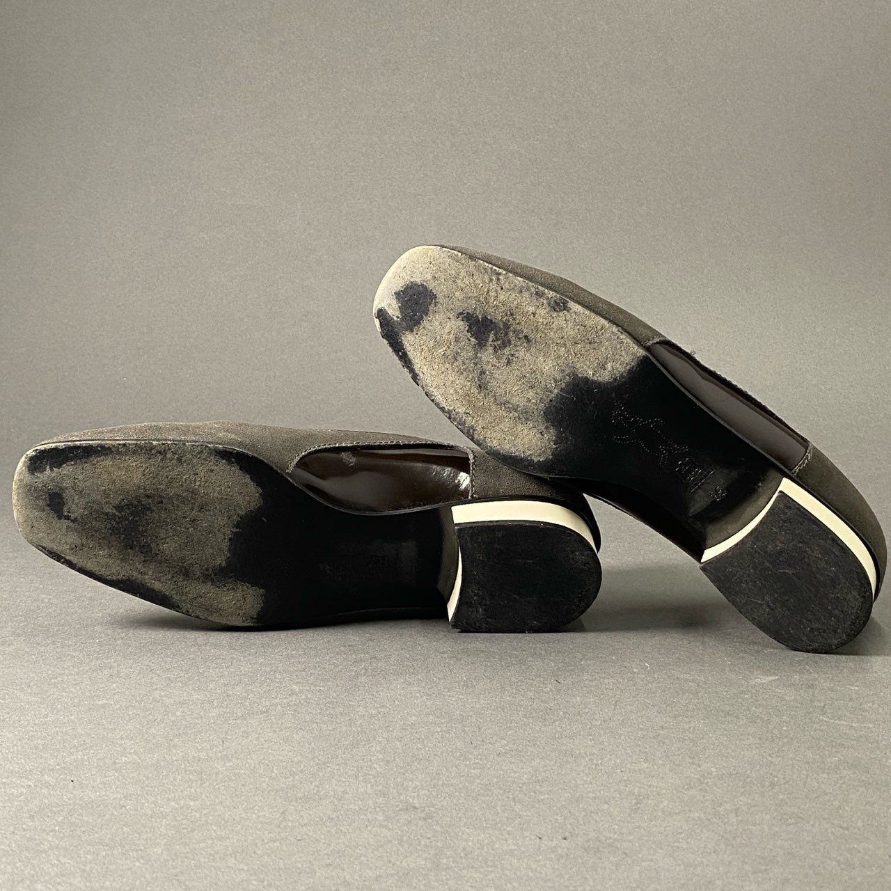 5c3 MARNI マルニ スエードレザー パンプス 35 グレー ブラウン シューズ イタリア製 SHOES MADE IN ITALY 冬