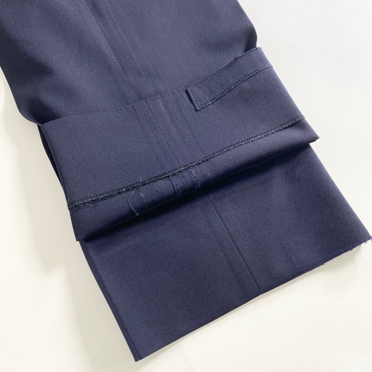 46C13 ISSEY MIYAKE イッセイミヤケ アーカイブ カンフージャケット セットアップ チャイナボタン スーツ L ネイビー メンズ デザイナーズ