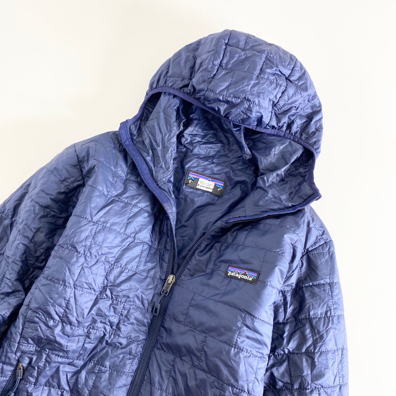 37A12 patagonia パタゴニア Nano Puff Hoody ナノパフフーディ XS ネイビー PRIMALOFT プリマロフト ジャケット アウター アウトドア