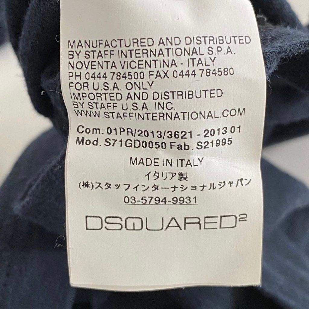 24h3 イタリア製 DSQUARED2 ディースクエアード ダメージ加工 プリント Tシャツ 半袖Tシャツ カットソー L メンズ 紳士服 男性用