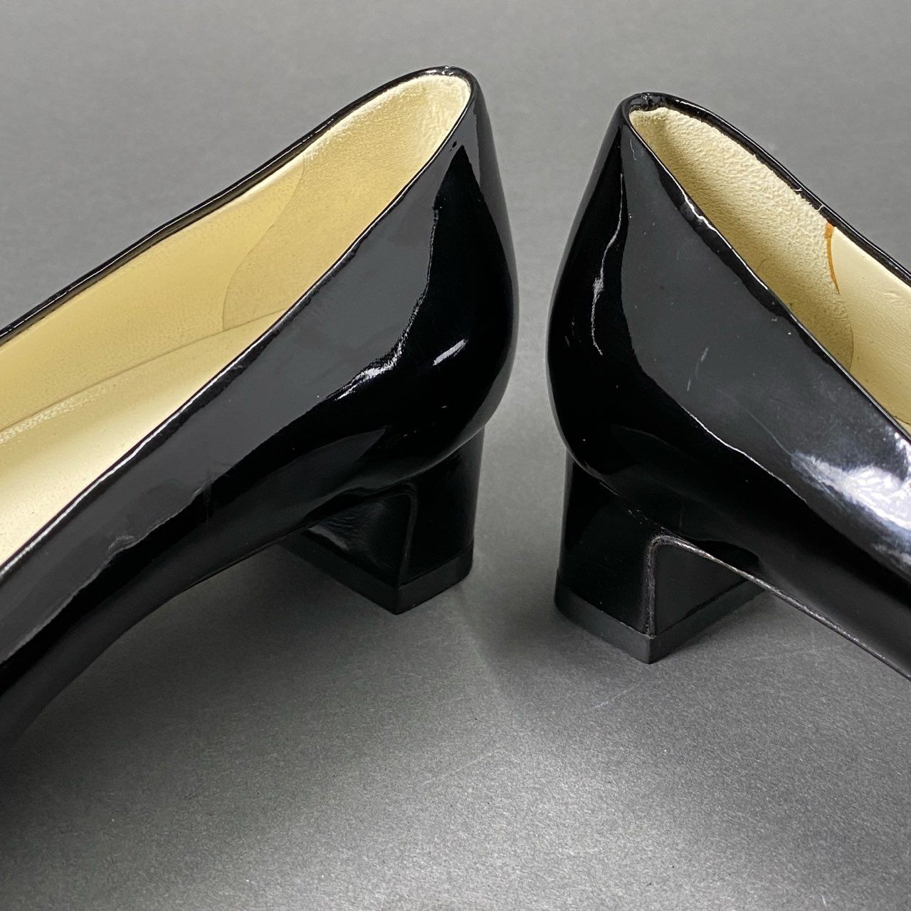 4c3 JIL SANDER ジルサンダー パテントレザー パンプス 35 ブラック シューズ エナメル イタリア製