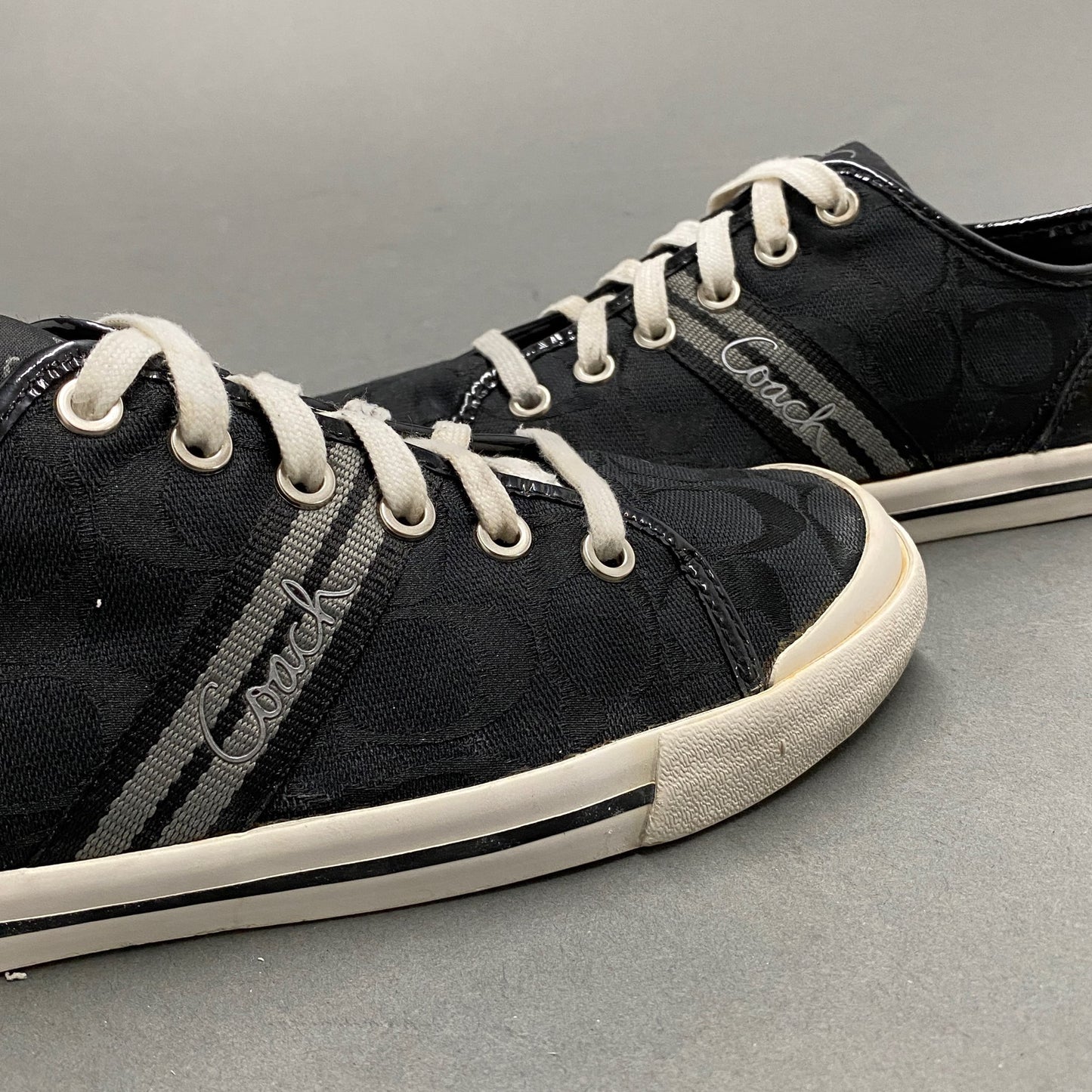 3k14 COACH コーチ ローカットスニーカー 8 1/2《25~25.5cm相当》 ブラック シグネチャー
