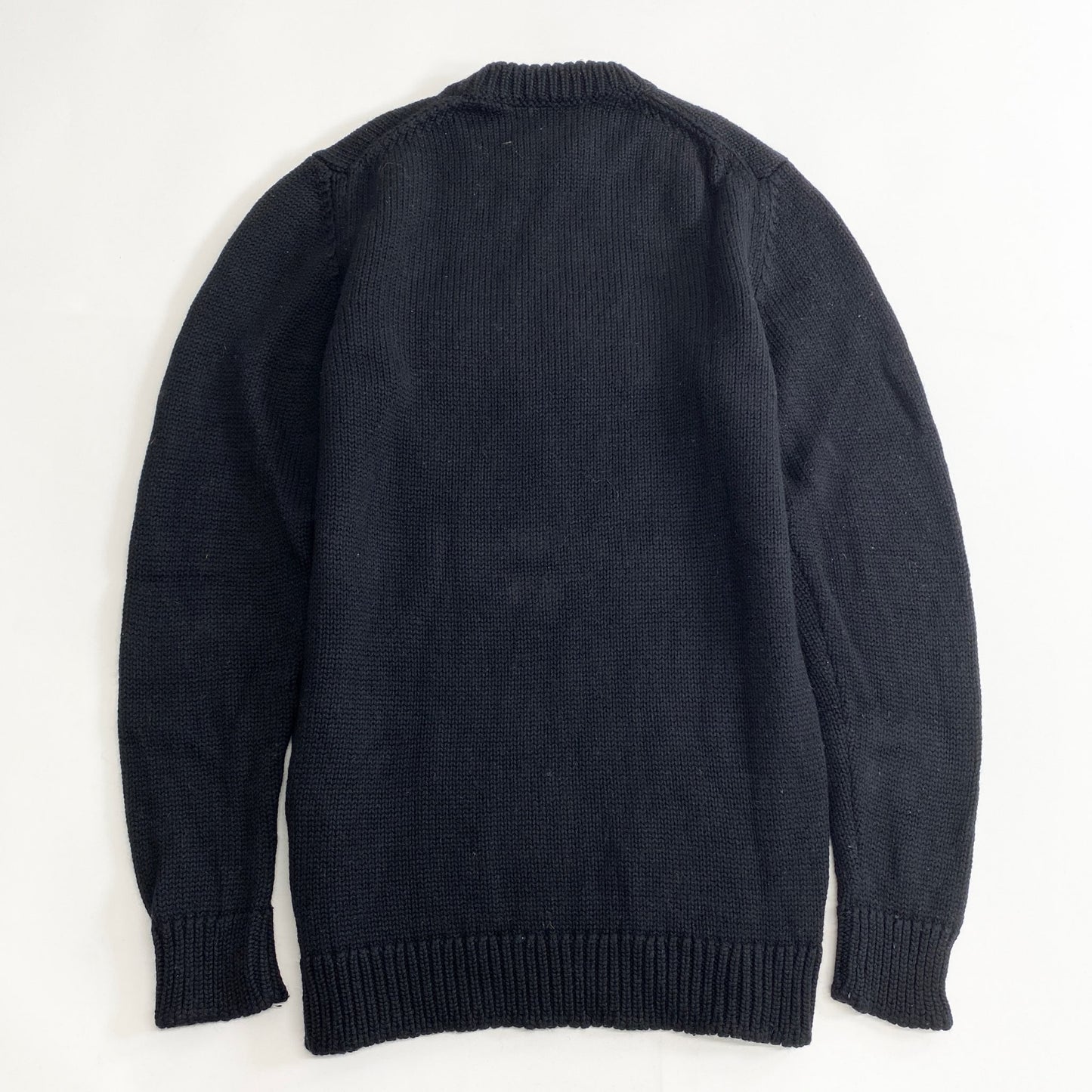 71k11 FENDI フェンディ フロントロゴ ニットセーター 2021AW 48 ブラック ミドルゲージ ウールセーター