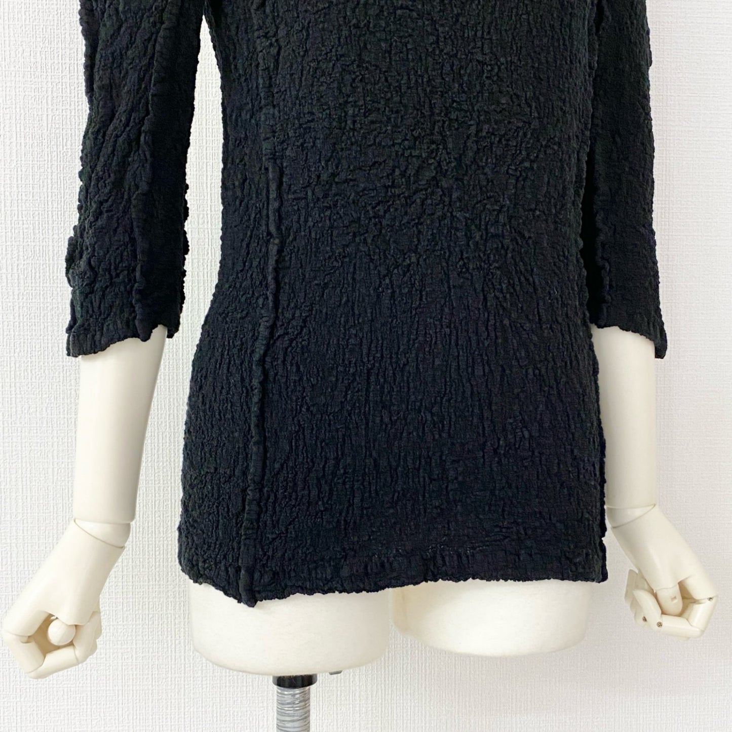 35c14 me ISSEY MIYAKE ミー イッセイミヤケ 日本製 カリフラワー トップス 長袖 チュニック カットソー MI34FK512 ブラック コットン MADE IN JAPAN