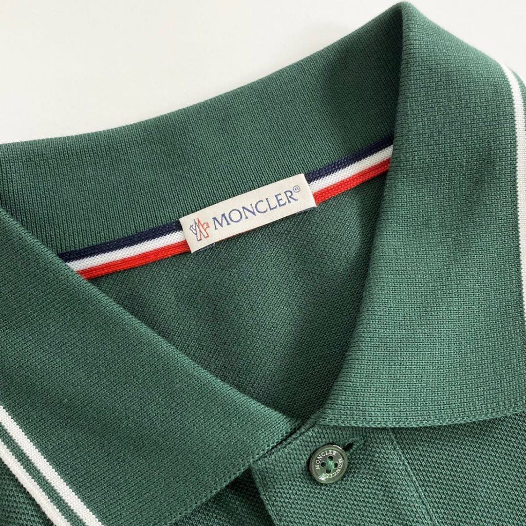 6e19-14 未使用タグ付☆MONCLER モンクレール ロゴワッペンポロシャツ サイズS グリーン MAGLIA POLO MANICA マリアポロマニカ メンズ 夏