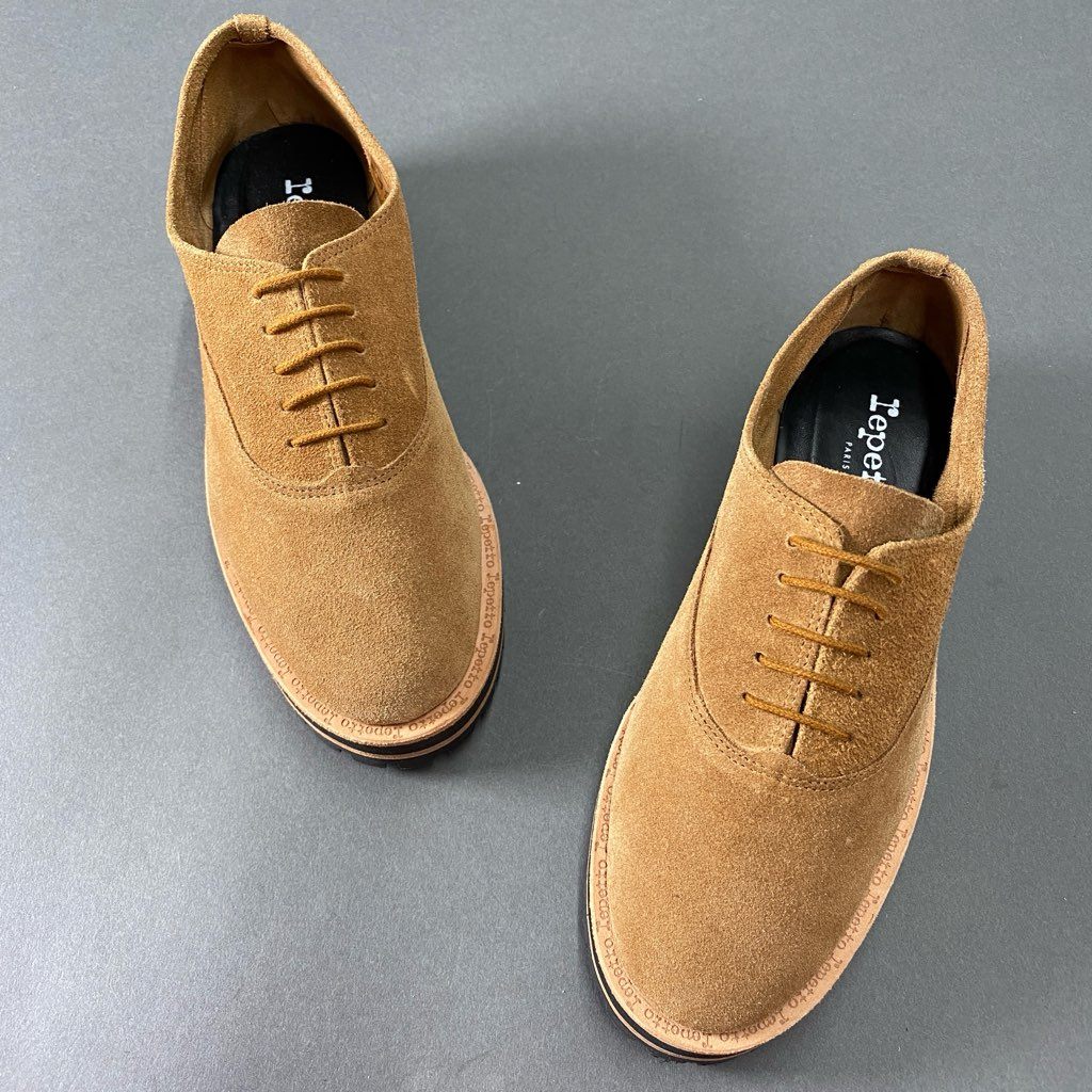 1b29 《美品》 定価¥68,200 repetto レペット GORDON スエードレザー レースアップシューズ 36 キャメル 厚底 ポルトガル製