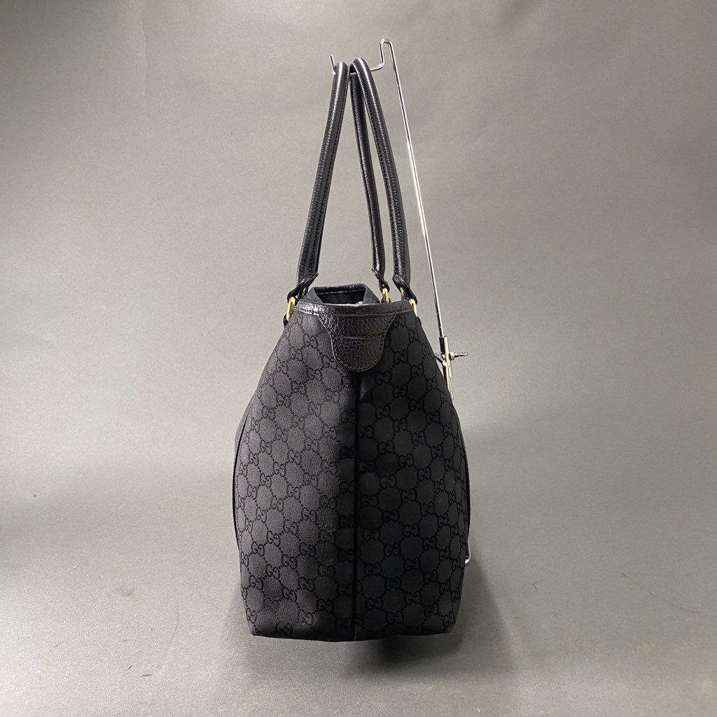 Ab7 GUCCI グッチ イタリア製 265695 493075 GGキャンバス トートバッグ かばん 鞄 ブラック キャンバス MADE IN ITALY