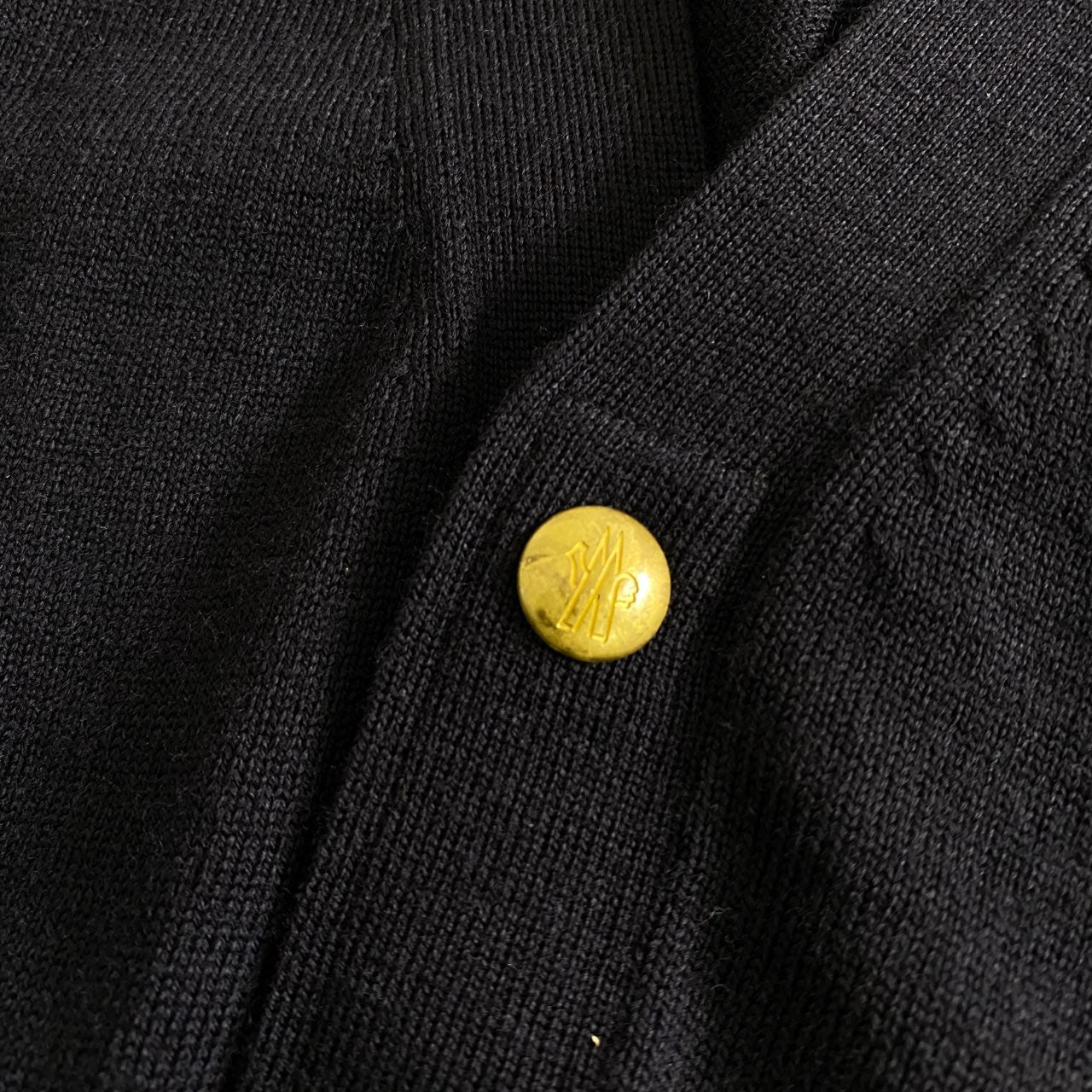 42L7 イタリア製 MONCLER モンクレール MAGLIA TRICOT CARDIGAN M ネイビー カーディガン 羽織 Vネック ワッペン