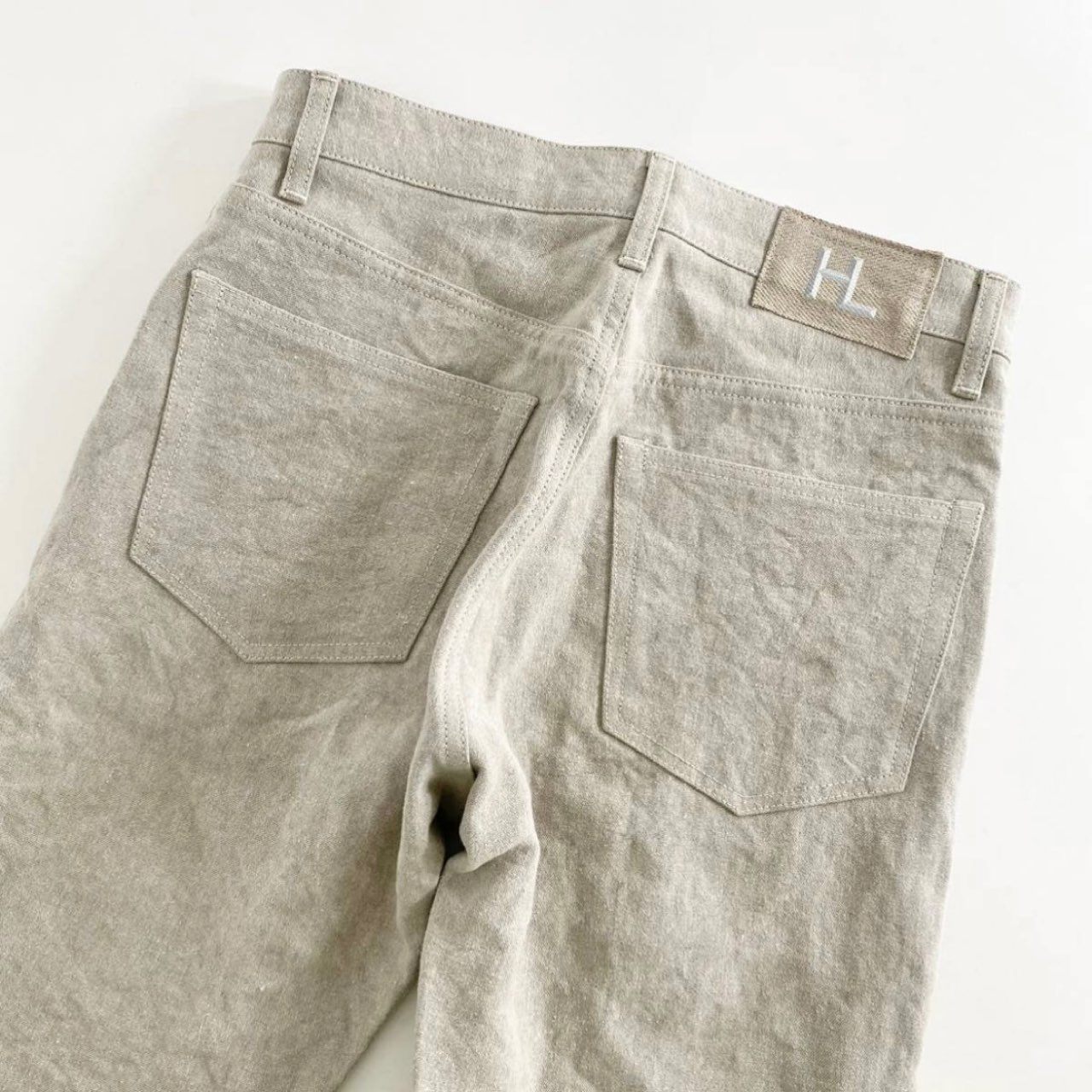 53i12 《美品》 HERILL ヘリル 生成リネンパンツ サイズ0 ベージュ メンズ ボトムス LINEN PANTS 春夏 日本製 麻 ナチュラル