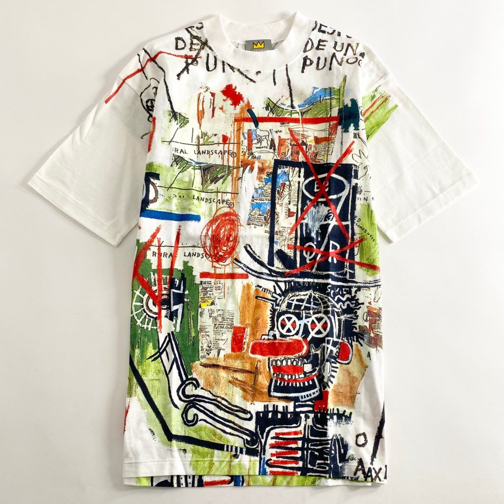 55b13 《美品》 BASQUIAT バスキア 00’s デッドストック 展覧会限定 アートTシャツ ホワイト 日本製 ジャン=ミシェル バスキア カットソー TEE 絵画