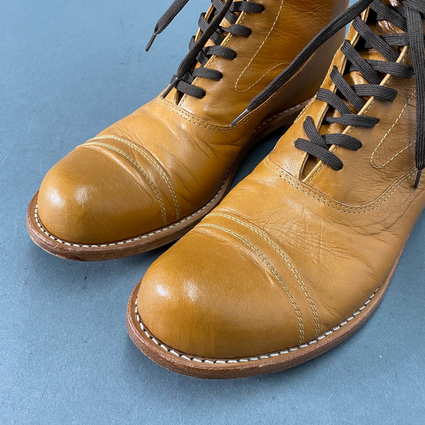 3L5《美品》JULIAN BOOTS ジュリアンブーツ 9.5(27cm程度) カンガルータン レースアップブーツ atelier103 HIGH&SEEK