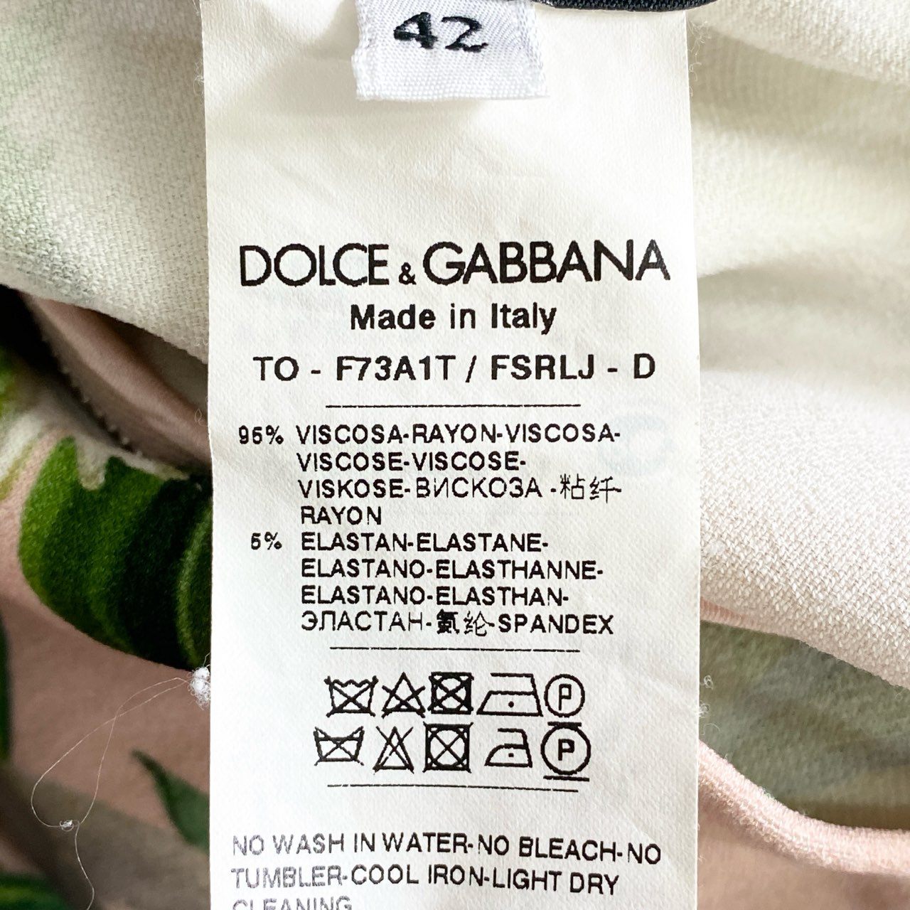 15c20 DOLCE&GABBANA ドルチェアンドガッバーナ イタリア製 ドルガバ フローラル リリードレス ノースリーブ ブラウス トップス スカート セットアップ シルク混 42 ピンク MADE IN ITALY