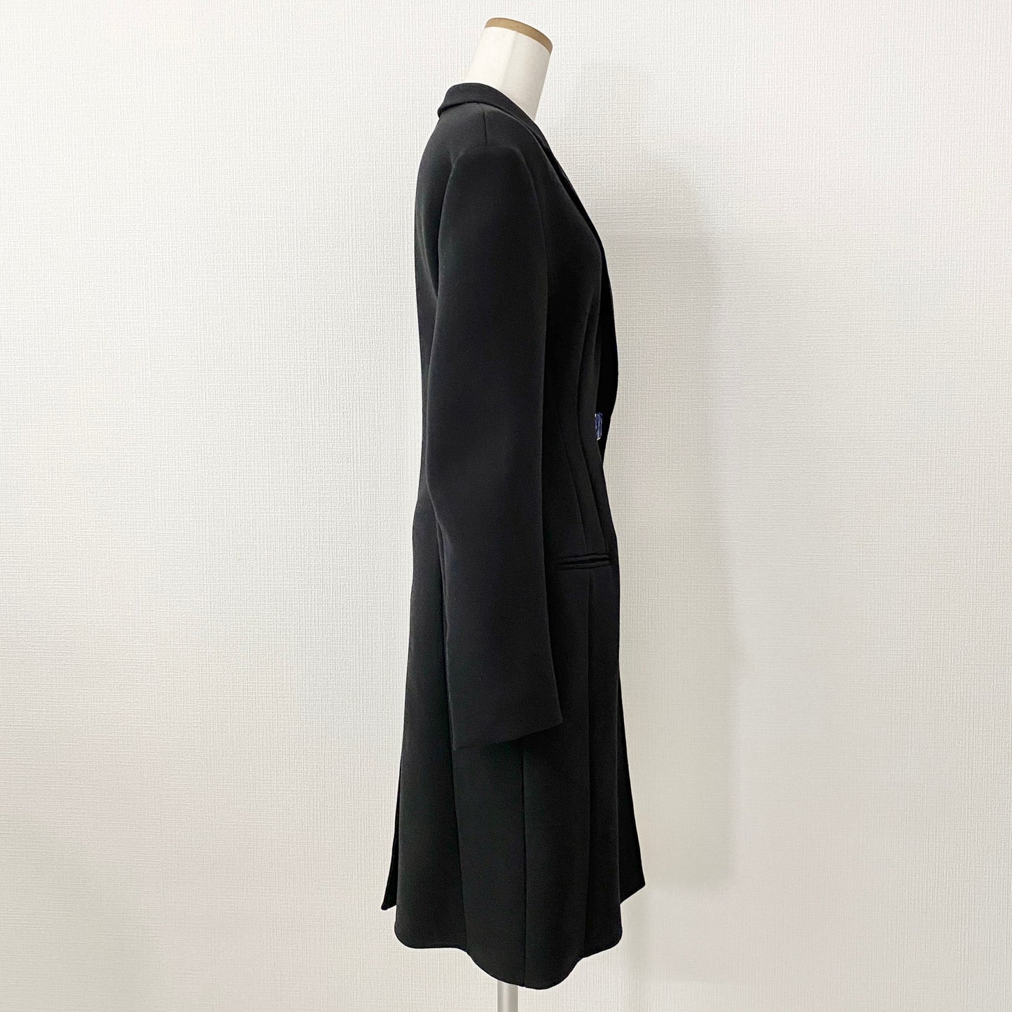 3L14《未使用》定価401,500☆CELINE セリーヌ 18AW Gem Button Coat ジュエリーボタンコート サイズ34 ブラック アウター Aライン 28V505341 タグ付き