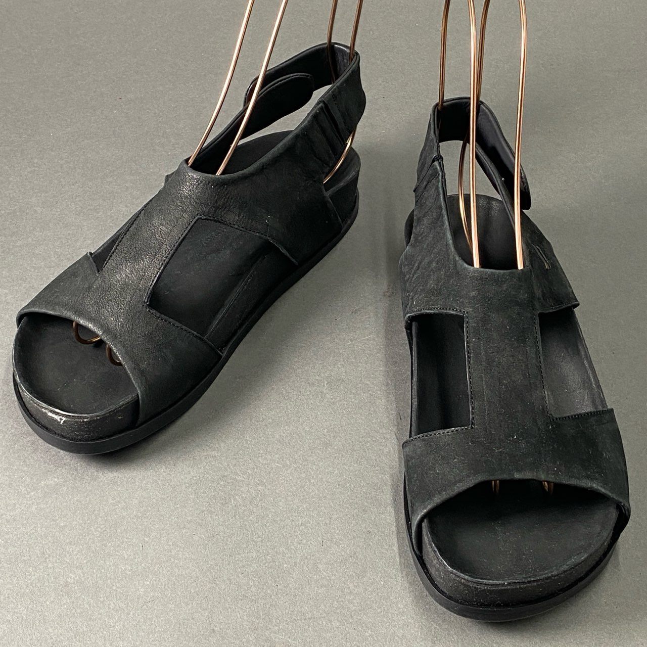 3c9 the last conspiracy ザラストコンスピラシー レザーサンダル 38 ブラック Black Leather Sandal ポルトガル製