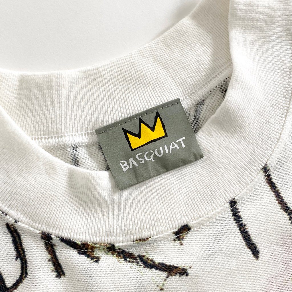 55b13 《美品》 BASQUIAT バスキア 00’s デッドストック 展覧会限定 アートTシャツ ホワイト 日本製 ジャン=ミシェル バスキア カットソー TEE 絵画