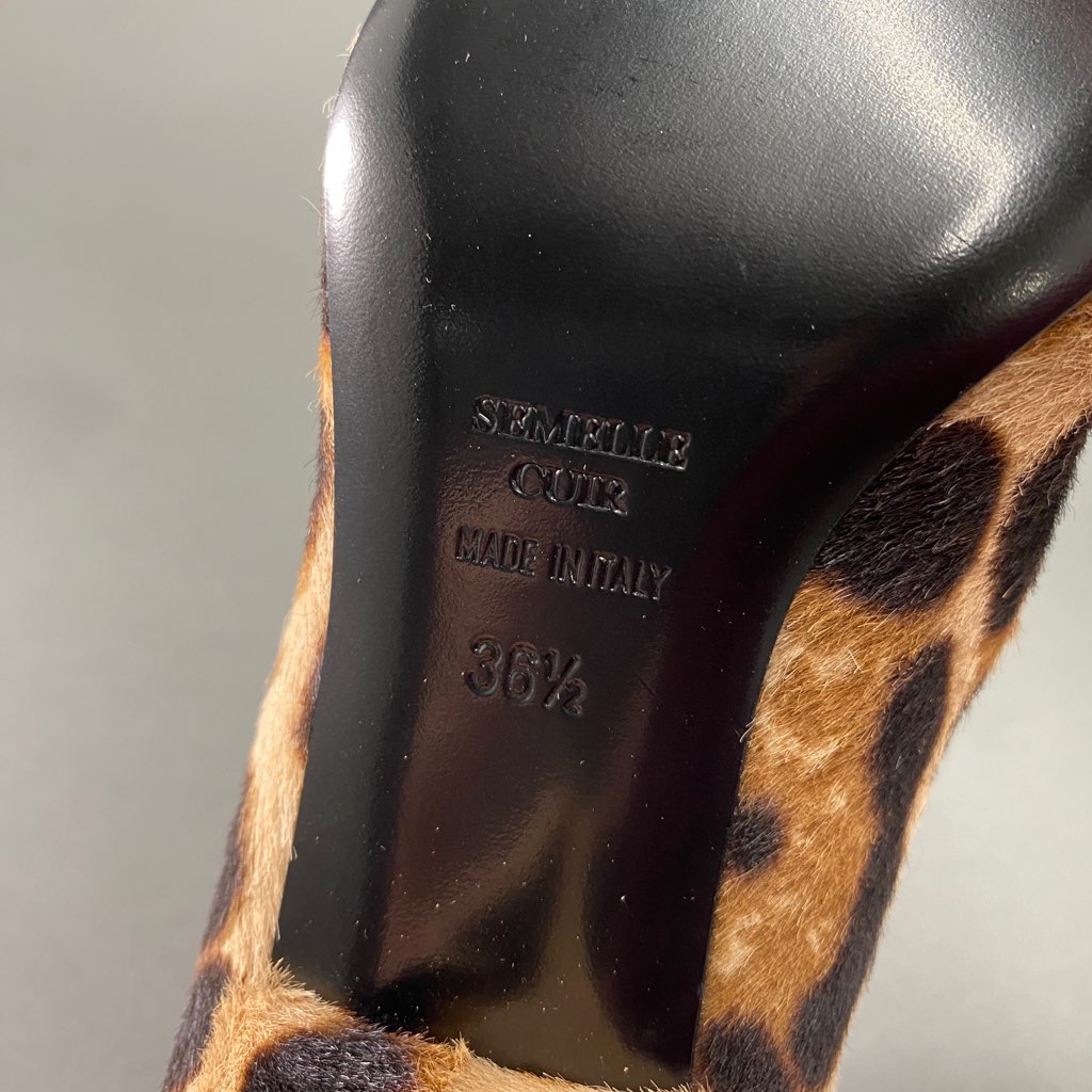 3a31 Laurence Dacade ローレンスディケイド イタリア製 レオパード ショート ブーティ レースアップ ヒール ブーツ36 1/2 ベージュ ブラウン系 ハラコ MADE IN ITALY