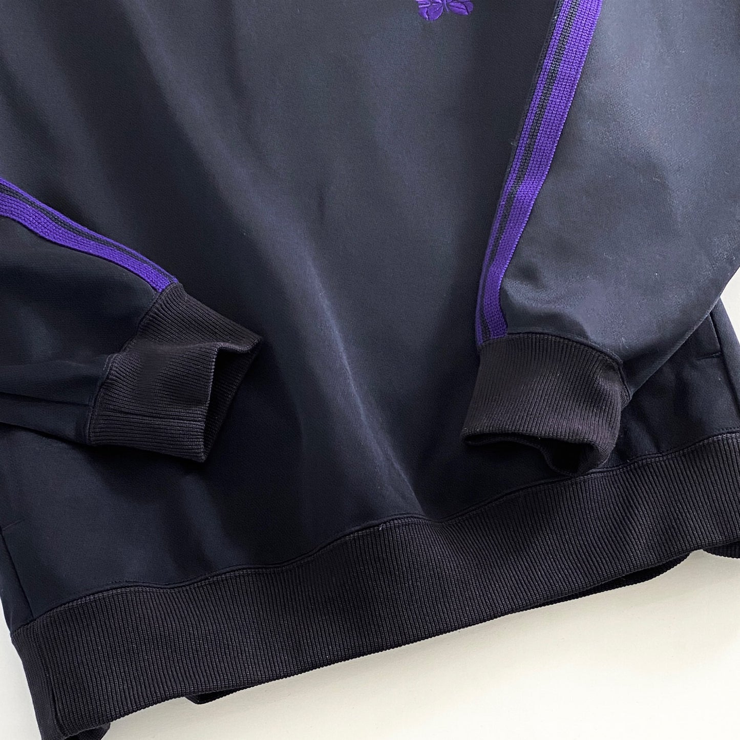 47a31 Needles ニードルス ビームスボーイ別注 Trak Mockneck Top モックネックトップ 長袖Tシャツ FK368 XS ダークネイビー×パープル ポリエステル100% レディース 女性用