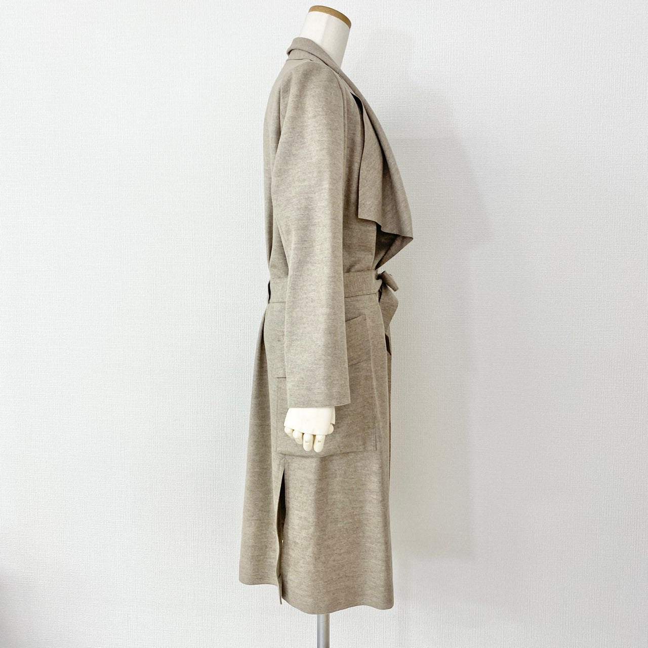 52A13 《美品》 DES PRES デプレ ショールカラーコート 36 ベージュ アウター 日本製 トゥモローランド 秋冬 羽織 ガウン