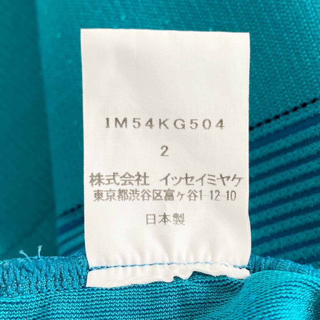20c11 ISSEY MIYAKE イッセイミヤケ ストライプ ストレッチスカート 2 ブルー 日本製 伸縮性◎ IM54KG504 ボトムス