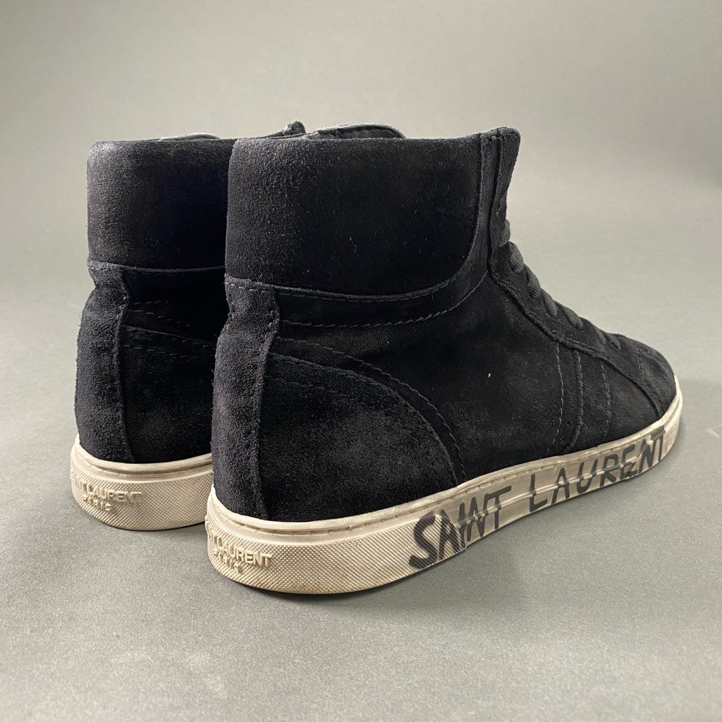 7b24 SAINT LAURENT サンローラン イタリア製 Black Suede Joe Mid Top Sneaker ハイカットスニーカー シューズ 530228 41 ブラック スエード MADE IN ITALY
