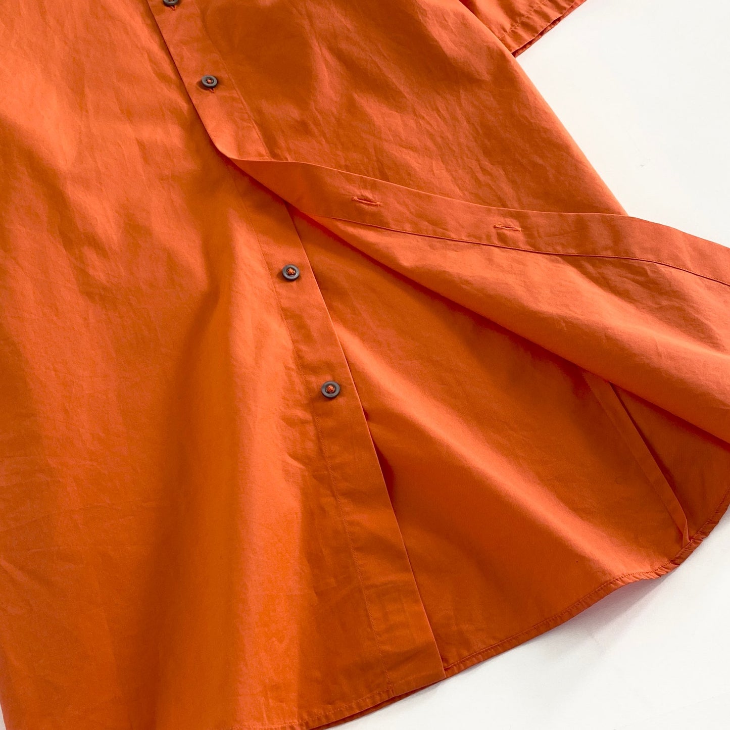 39a21 JIL SANDER ジルサンダー イタリア製 JSMK740826 ストレッチ レギュラーカラー 半袖シャツ 41 オレンジ コットン100% Stretch Regular Collar Shirt Short Sleeve