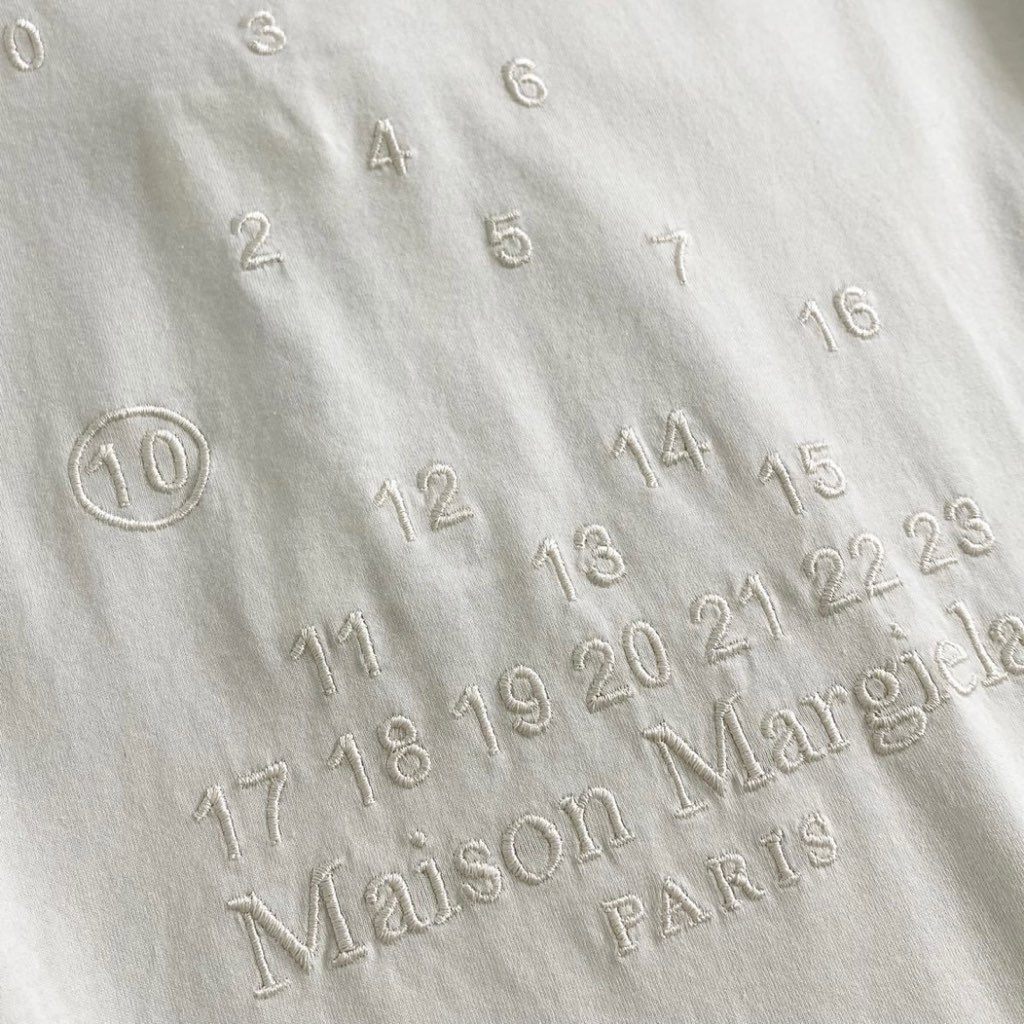 59i17 《未使用》 定価¥64900 Maison Margiela メゾンマルジェラ 22SS カレンダー グラフィックロゴ Tシャツ S ホワイト 四つタグ カットソー TEE