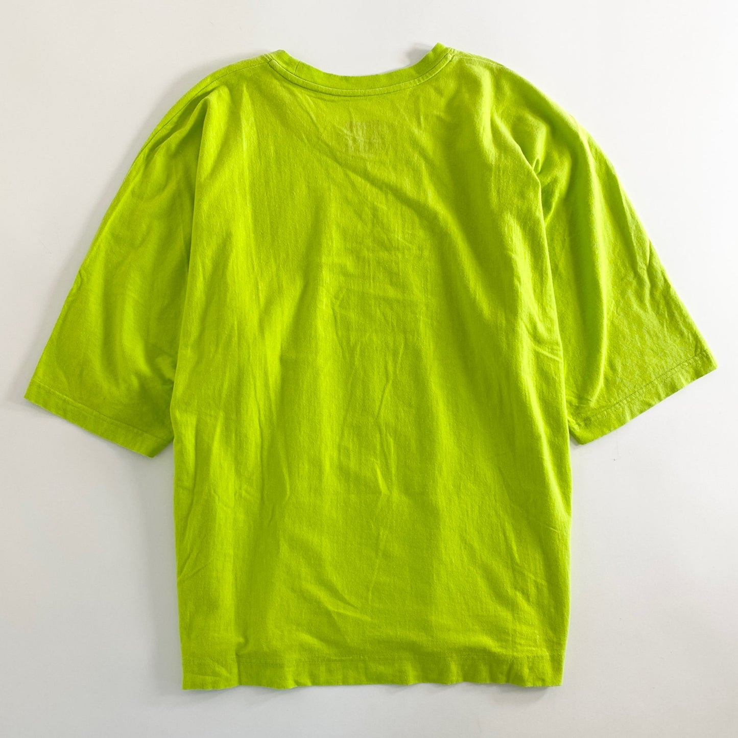 39a21 HOMME PLISSE ISSEY MIYAKE オムプリッセ イッセイミヤケ 日本製 ワイドシルエット カットソー 半袖 Tシャツ クルーネック HP12JK309 2 ライムグリーン コットン100% MADE IN JAPAN