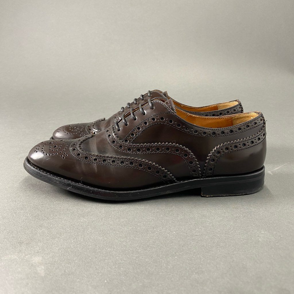 2c1 Church's チャーチ フルブローグ BURWOOD バーウッド ウイングチップ ドレスシューズ レザーシューズ 革靴 サイズ36.5 ダークブラウン レザー レディース