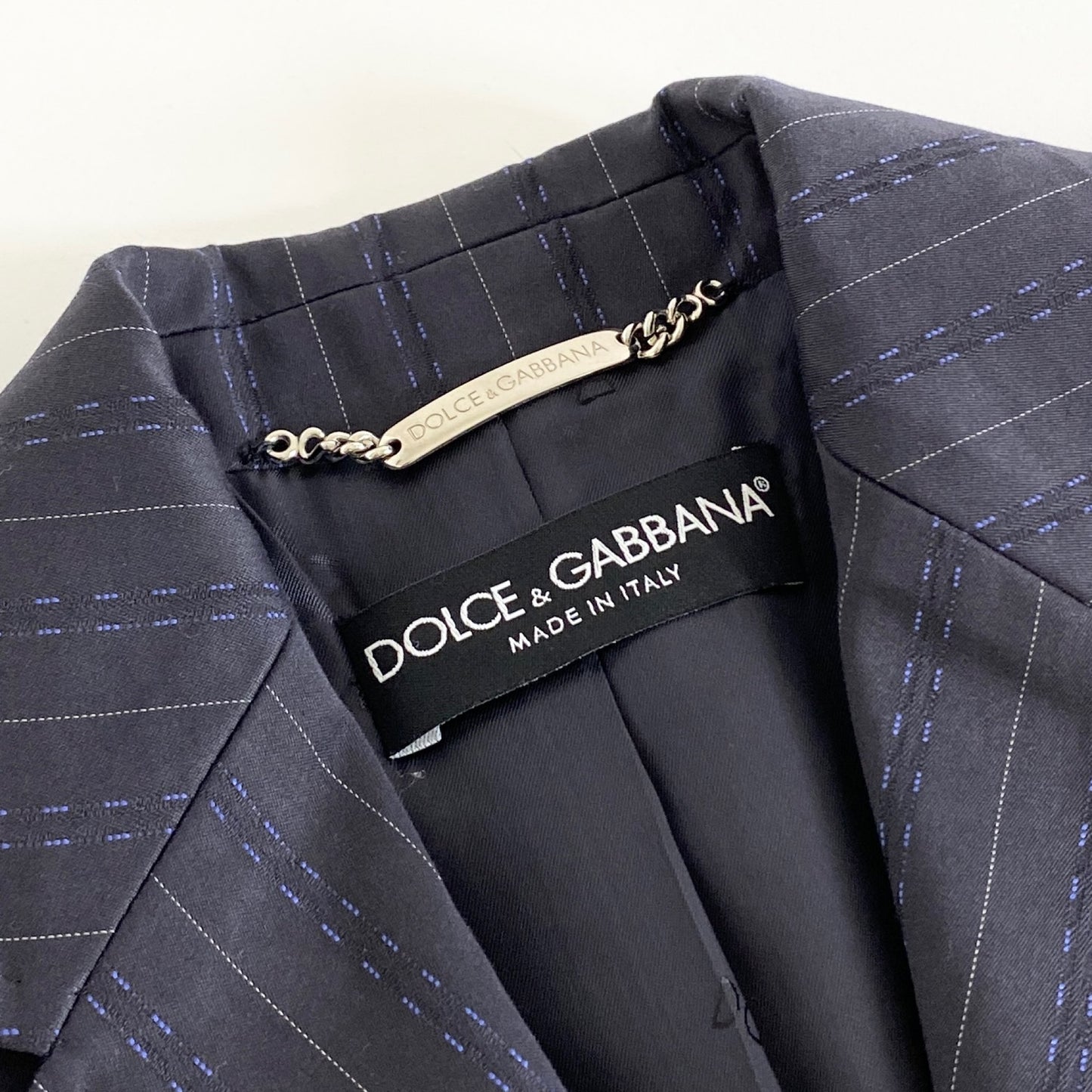 27a18 イタリア製 DOLCE&GABBANA ドルチェ&ガッバーナ テーラードジャケット 36 ブラック ストライプ スーツジャケット フォーマル 上着